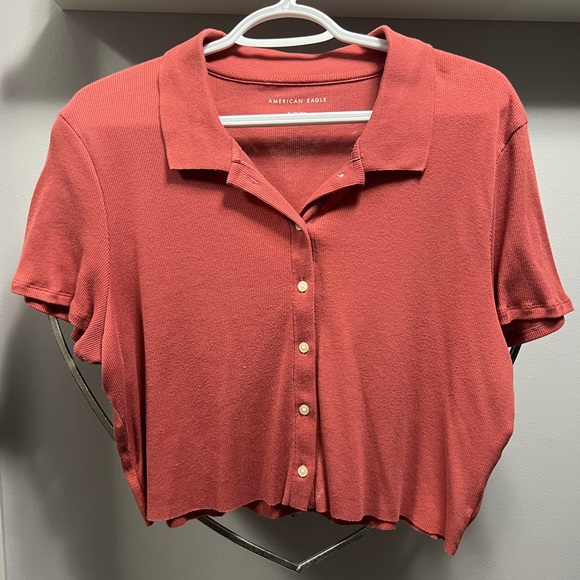 Cropped Polo T-Shirt (available in 2 colors) - Picture 1 of 5